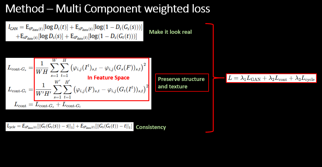 Multi Component Weighted Loss